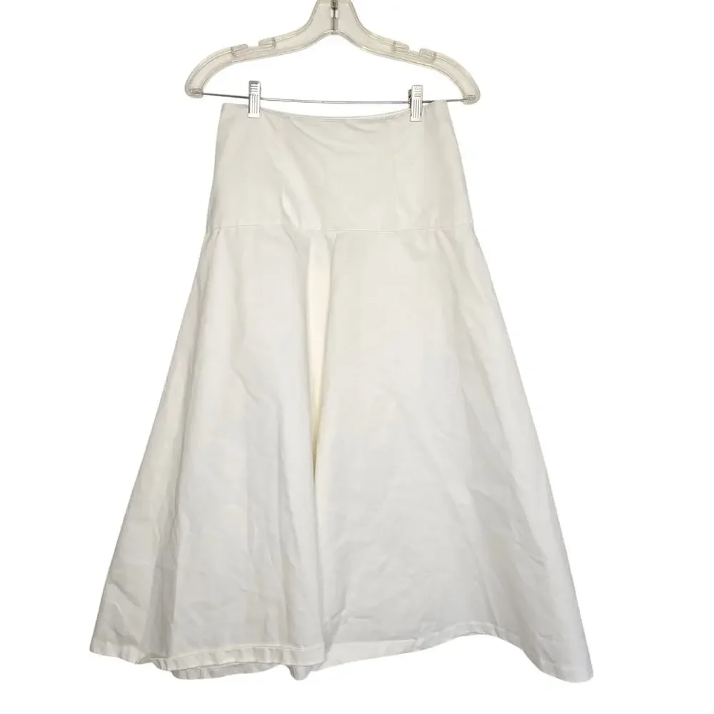 Zara ZW Collection Cape Skirt White Minimalist Maxi Thick Full Vacation Wmoen XS - Picture 3 of 13